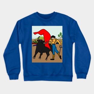 Arena Bullfight Torero Bull Crewneck Sweatshirt